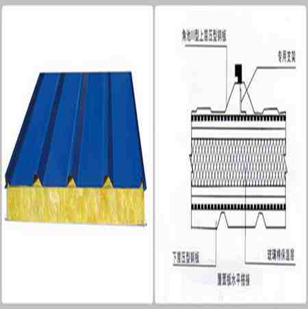 新疆彩鋼玻璃棉夾芯屋面板